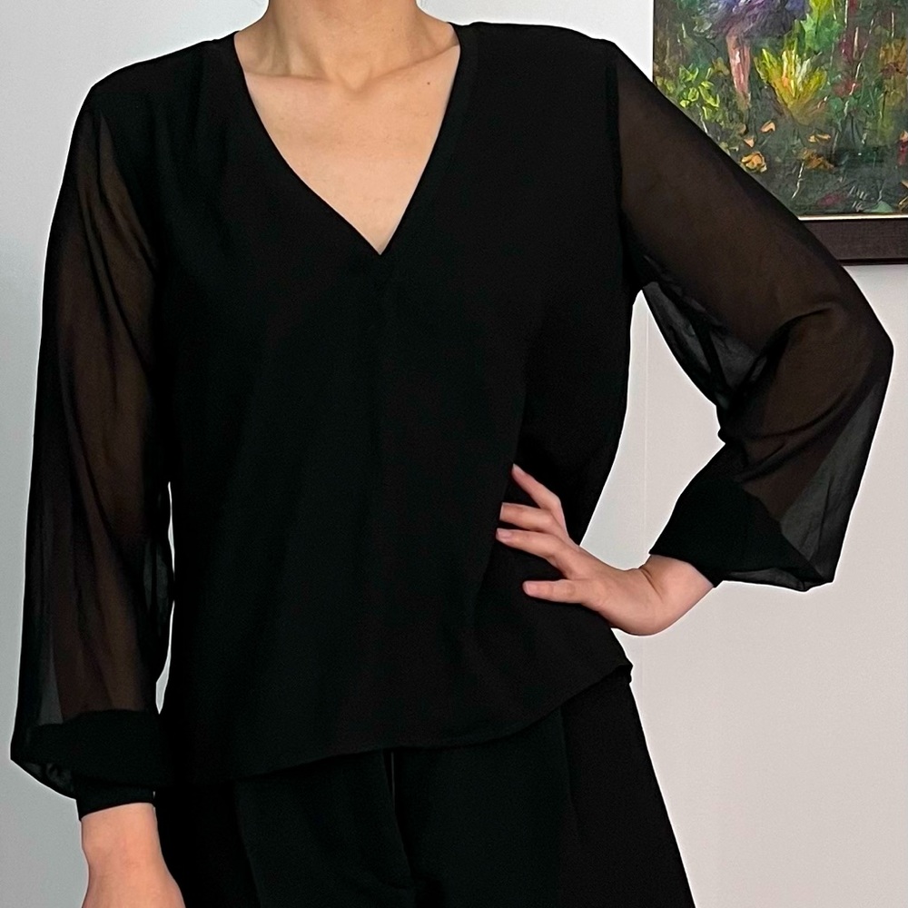 Black long sleeve top